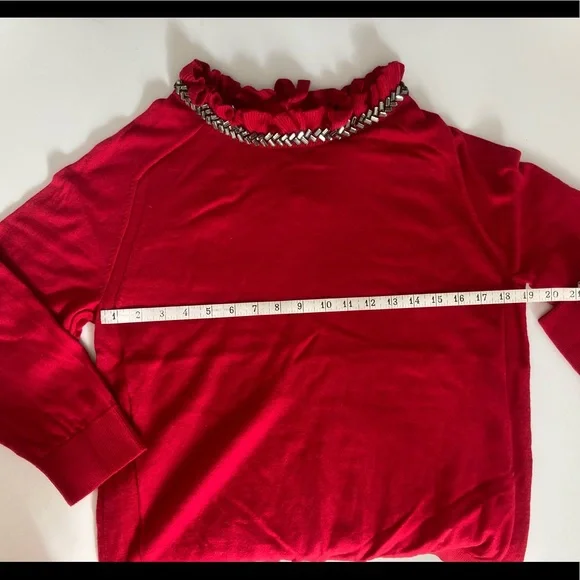 NWOT Talbots ruffle neck sweater - Picture 6 of 8